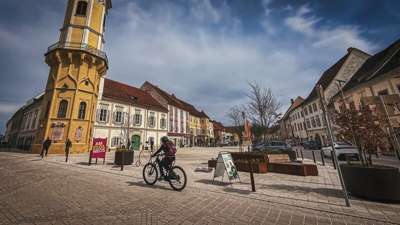 Der Hauptplatz von Bad Radkersburg, der südlichsten Stadt der Steiermark, direkt an der Grenze zu Slowenien.  (Bild: Wallner Hannes)