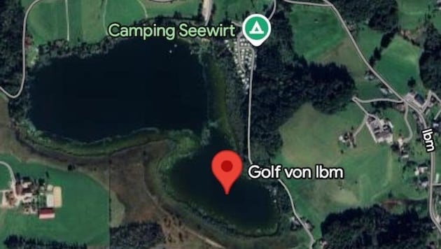 Der Heratinger See heißt nun „Golf von Ibm“ (Bild: google.de/maps)