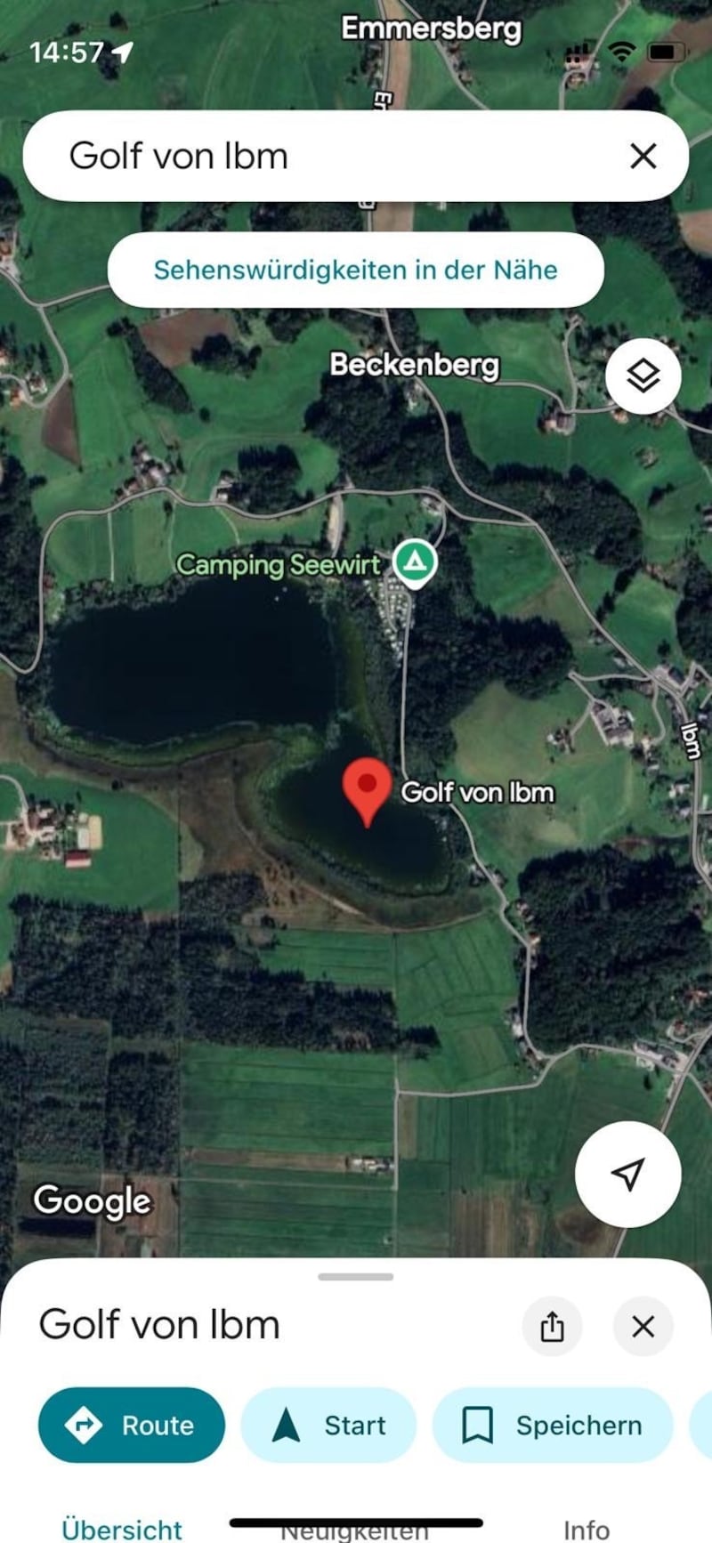 Die neuen „Golfregionen“ werden als Sehenswürdigkeiten eingetragen (Bild: google.de/maps)