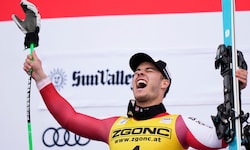 Lukas Feurstein jubelte in Sun Valley über seinen allerersten Weltcupsieg.