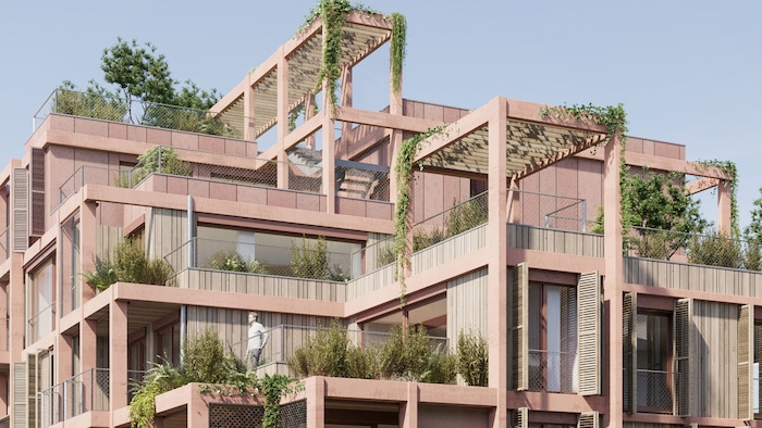 In einem neuen Holz-Hybrid-Gebäude werden 35 Wohnungen gebaut.