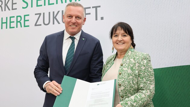 Landeshauptmann Mario Kunasek und Stellvertreterin Manuela Khom. (Bild: Jauschowetz Christian)