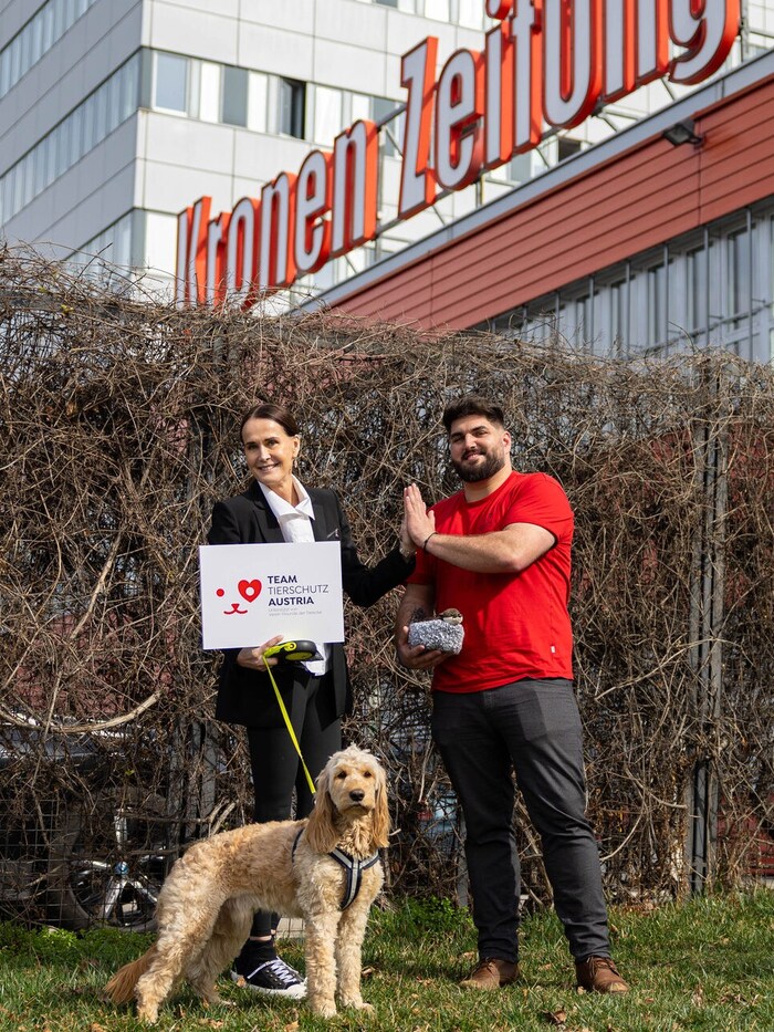 Tierecke-Chefin Maggie Entenfellner und Stephan Scheidl von Tierschutz Austria setzen sich ...