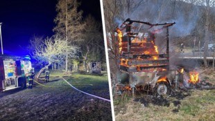 Die Feuerwehr war am Montag (rechts) und am Dienstag gefordert.  (Bild: Krone KREATIV/FF Stanz, FF Edelsdorf)