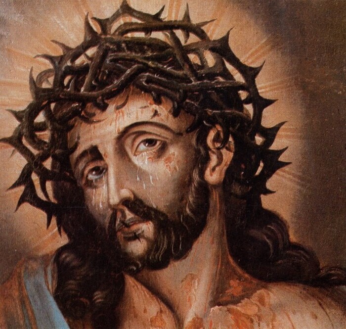Das Gnadenbild des dornengekrönten Hauptes Jesu in der Stadthauptpfarrkirche Klagenfurt-St. ...