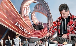 Bodenleger, Tüftler, Erfinder: Carl Lechleitner (re.) ist mit seiner Entwicklung bei der Expo im ...