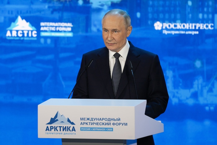 Russlands Präsident Wladimir Putin beim Arktis-Forum in Murmansk