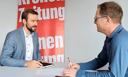 Bernhard Fuchs (li.) mit „Krone“-Redakteur Andreas Moser