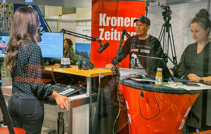 Das „Krone“-Podcast-Studio wird wieder auf der Freizeitmesse aufgebaut.
