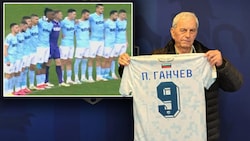 Als Entschuldigung erhielt Petko Gantschew ein Trikot mit seinem Namen. (Bild: X/Football__Tweet/shumanskoo)