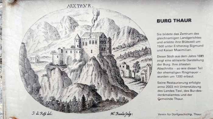 So wie auf dieser Darstellung aus dem Jahr 1699 hat die Burg Thaur ausgesehen.