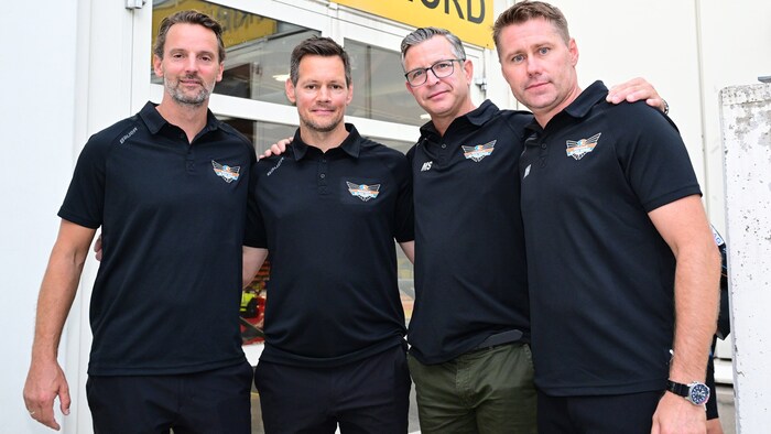 Das Trainerteam Jürgen Penker, Philipp Lukas, Mark Szücs und Matej Hocevar.