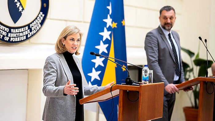 Außenministerin Beate Meinl-Reisinger bei ihrem Amtskollegen Elmedin Konaković in Sarajevo 