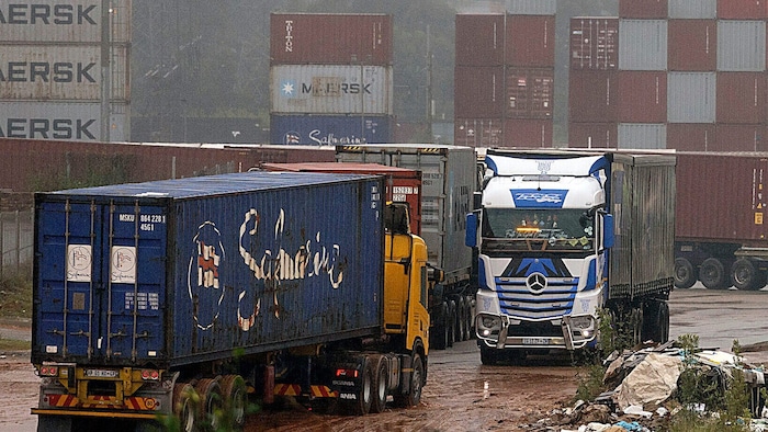 Ein Logistikzentrum im südafrikanischen Johannesburg