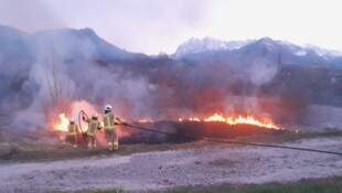 Die Feuerwehr kämpfte gegen die Flammen an.