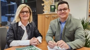 Künftiges Brucker Führungsduo: Susanne Kaltenegger und Raphael Pensl (Bild: Brucker Volkspartei)
