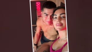 Georgina Rodriguez und Cristiano Ronaldo posen auch in der Sauna.
