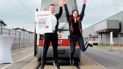 Florijan Isaku von der Remise Hernals und Elisabeth Urbanitsch von der Remise Rudolfsheim werden Wien bei der Tramway-WM im September vertreten.  (Bild: Wiener Linien / Barbara Wirl)