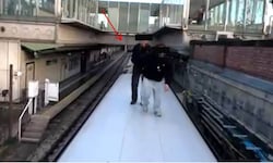 Diese dramatische Videoszene zeigt die letzten Sekunden der beiden U-Bahnsurfer vor dem Aufprall ...