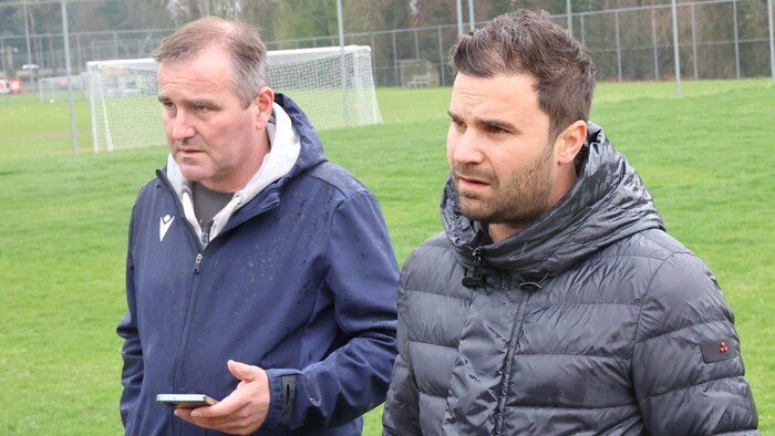 GAK-Sportchef Didi Elsneg (r. mit Matthias Dielacher) fordert jetzt positve Resultate.