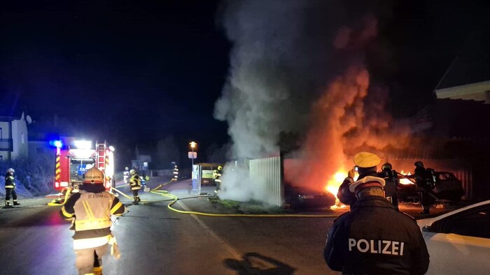 Bilder des Großeinsatzes zu Mitternacht in St. Stefan ob Leoben