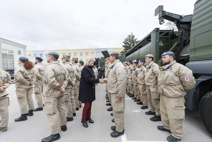 Tanner empfing die Soldaten in Korneuburg.