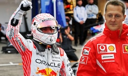 Max Verstappen (li.) und Michael Schumacher