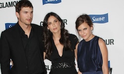 Tallulah Willis mit Mama Demi Moore und mittlerweile Ex-Stiefvater Ashton Kutcher auf einer ...