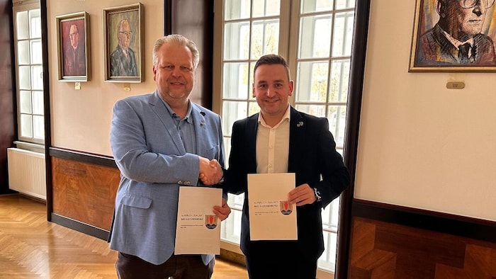 Einigung in Bad Gleichenberg zwischen Michael Karl (links) und Michael Wagner. 