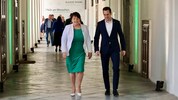 Manuela Khom und Klubobmann Lukas Schnitzer im Stift St. Lambrecht