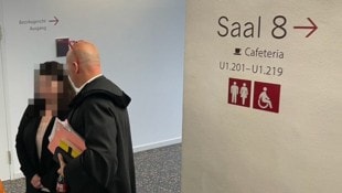 Anwalt Andreas Schweitzer und seine junge Mandantin, die sich schuldig bekannte. (Bild: HS, Krone KREATIV)