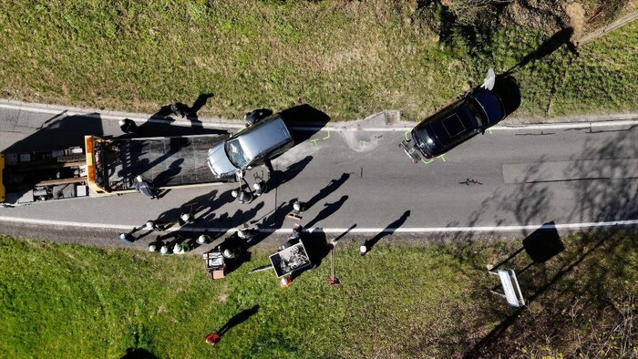 Die Unfallstelle aus der Vogelperspektive.