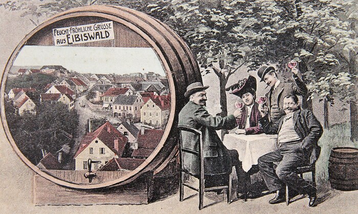 Auf Ansichtskarten wurde der Eibiswalder Schilcher gerne wohlwollend ins Bild gerückt. 
