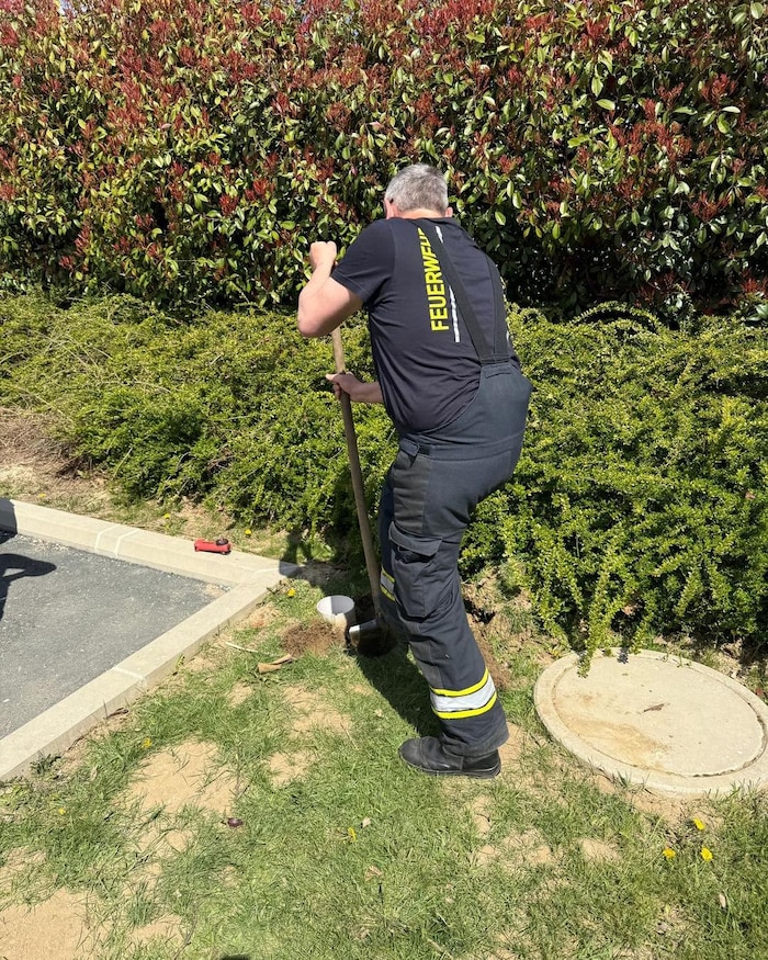 Das Rohr wurde freigelegt.