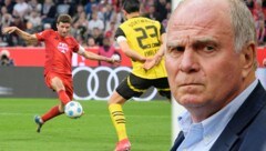 Uli Hoeneß (re.) spricht über Thomas Müller. (Bild: Krone KREATIV/GEPA pictures)