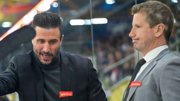 Das bisherige KAC-Trainerduo David Fischer (li.) und Kirk Furey.