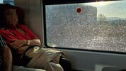 Zersplittertes Fenster eines Waggons: Ursache dürfte ein Stein gewesen sein, der gegen den Zug ...