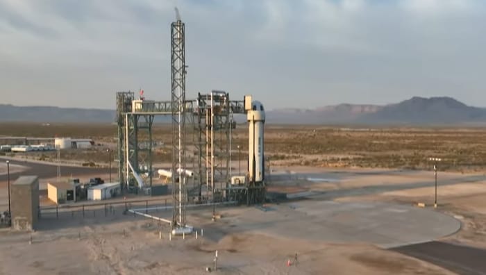 Die Blue-Origin-Rakete New Shepard bringt Perry, Sánchez und Co. ins All.