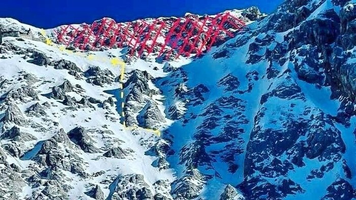 Die gelben Pfeile geben die richtige Route vor.