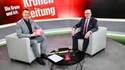 Wiens ÖVP-Chef Karl Mahrer im Gespräch mit „Krone“-Wien-Chef Michael Pommer rund um seinen ...