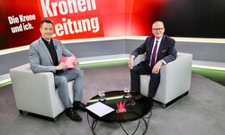 Wiens ÖVP-Chef Karl Mahrer im Gespräch mit „Krone“-Wien-Chef Michael Pommer rund um seinen ...