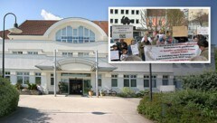 Bürger und auch Lokalpolitiker schießen aus allen Rohren: Angesehene Geburtenstation soll in die Verlängerung gehen! (Bild: Krone KREATIV/LK Hollabrunn, z.V.g.)