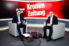 Wien-Ressortleiter Michael Pommer (li.) stellte Dominik Nepp die Fragen unserer Leser. (Bild: Eva Manhart)