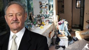 Die Polizei gab Bilder aus Gene Hackmans Villa frei. (Bild: Krone KREATIV/APA/Santa Fe County Sheriff via AP, HECTOR MATA / AFP / picturedesk.com)