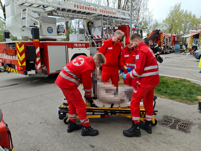 Eine Person musste ins Krankenhaus gebracht werden. (Bild: FF Wiener Neudorf)