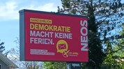 Neos Wien wirbt auch in Trausdorf um Stimmen für den 27. April.