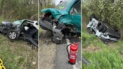 Gleich mehrere Fahrzeuge waren bei dem Horror-Crash beteiligt. Drei Helis standen im Einsatz. (Bild: FF Stockerau, Krone KREATIV)