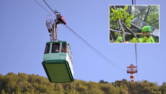Bei dem Unglück waren mehrere Kabinen der Seilbahn betroffen. (Bild: Salvatore Pandolfi - stock.adobe.com, Krone KREATIV)