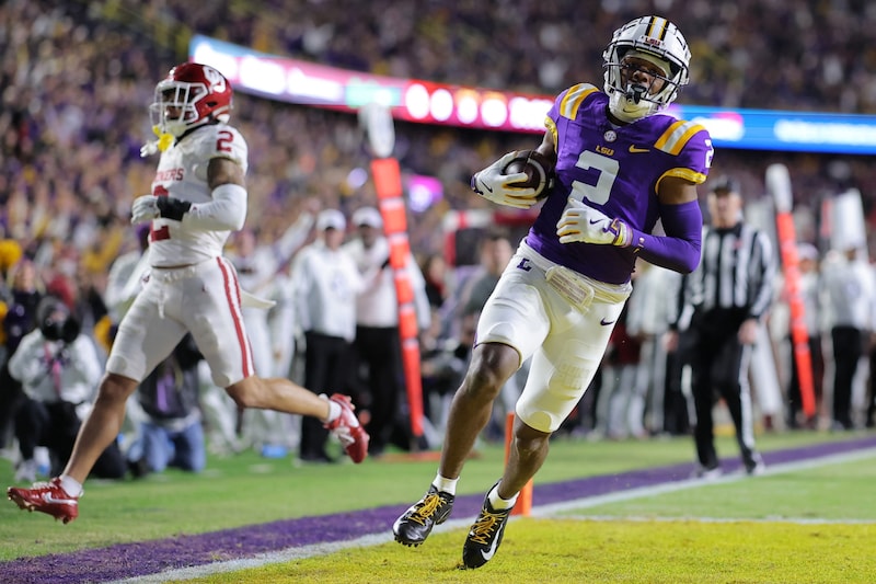 Kyren Lacy spielte als Wide Receiver an der LSU. (Bild: AFP/APA/Getty Images via AFP/GETTY IMAGES/Jonathan Bachman)