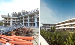 Statt einer Wohnanlage mit nettem Garten (re.) steht in Igls nach wie vor ein „Geister-Rohbau“ ...